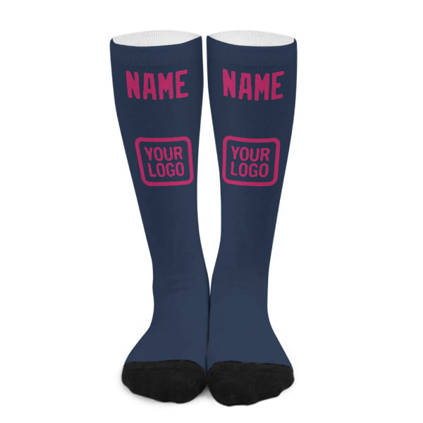 Custom Blue Pink Knee-High Sock