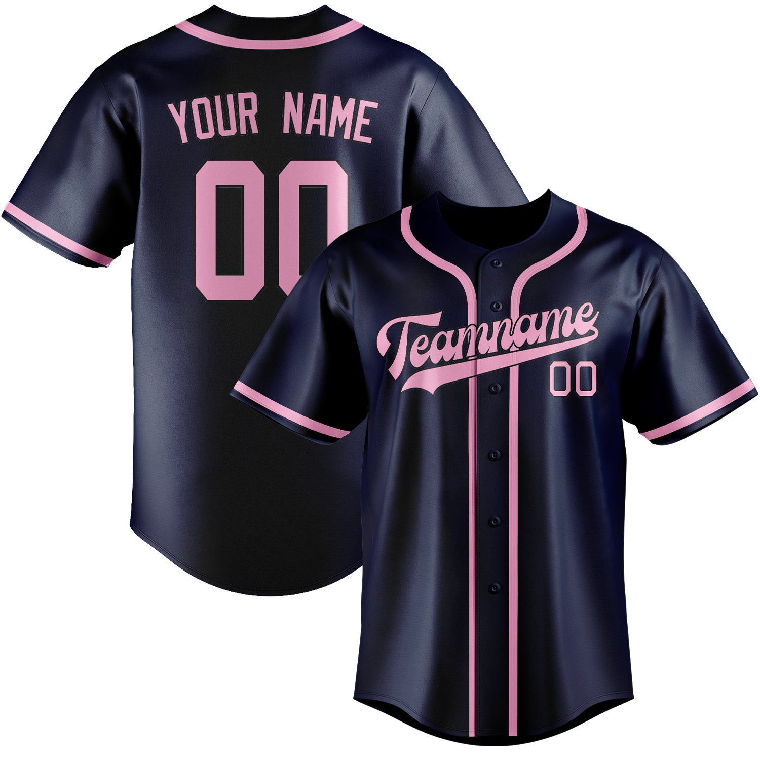 Custom Blue Light Pink Baseball Jersey