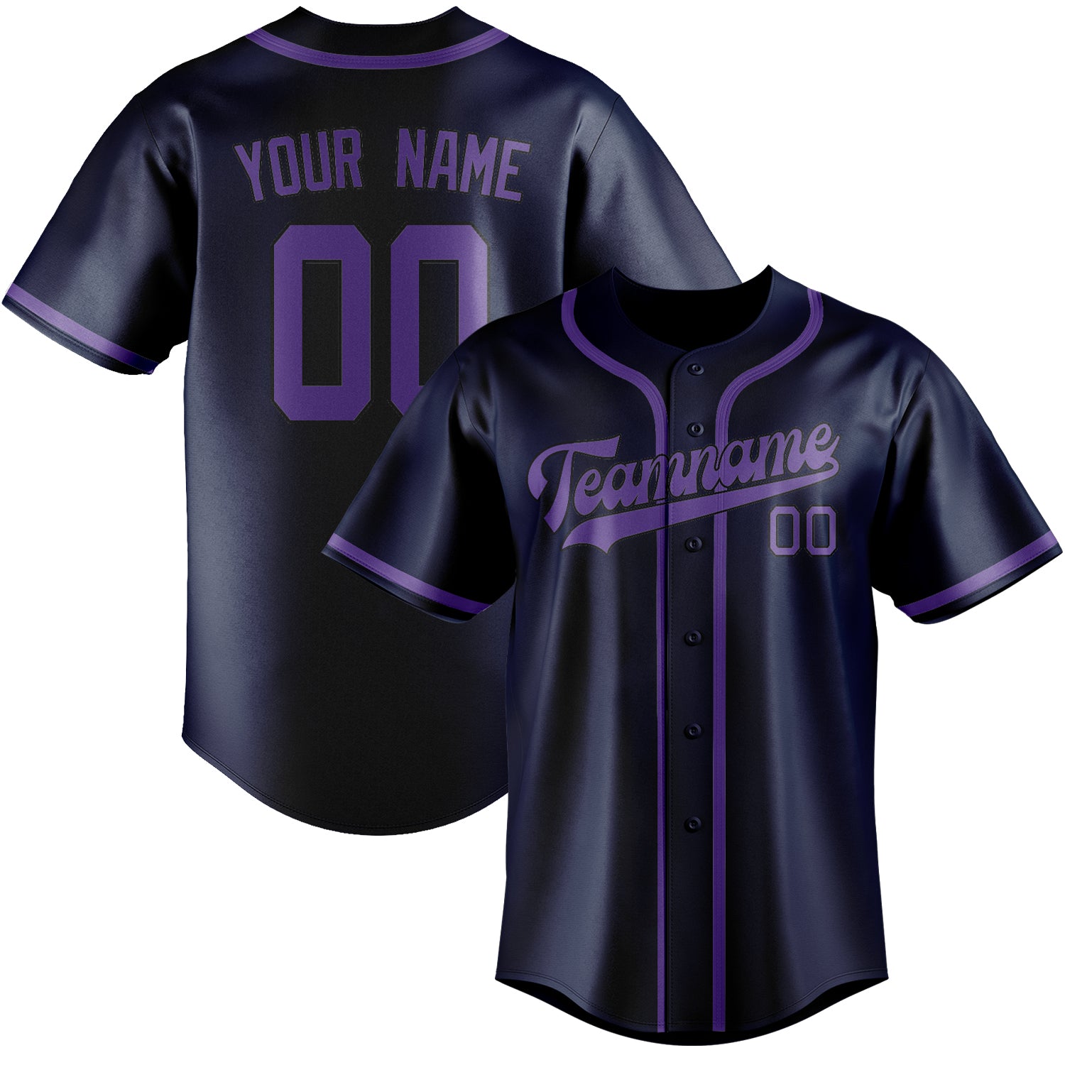 Custom Blue Light Purple Baseball Jersey