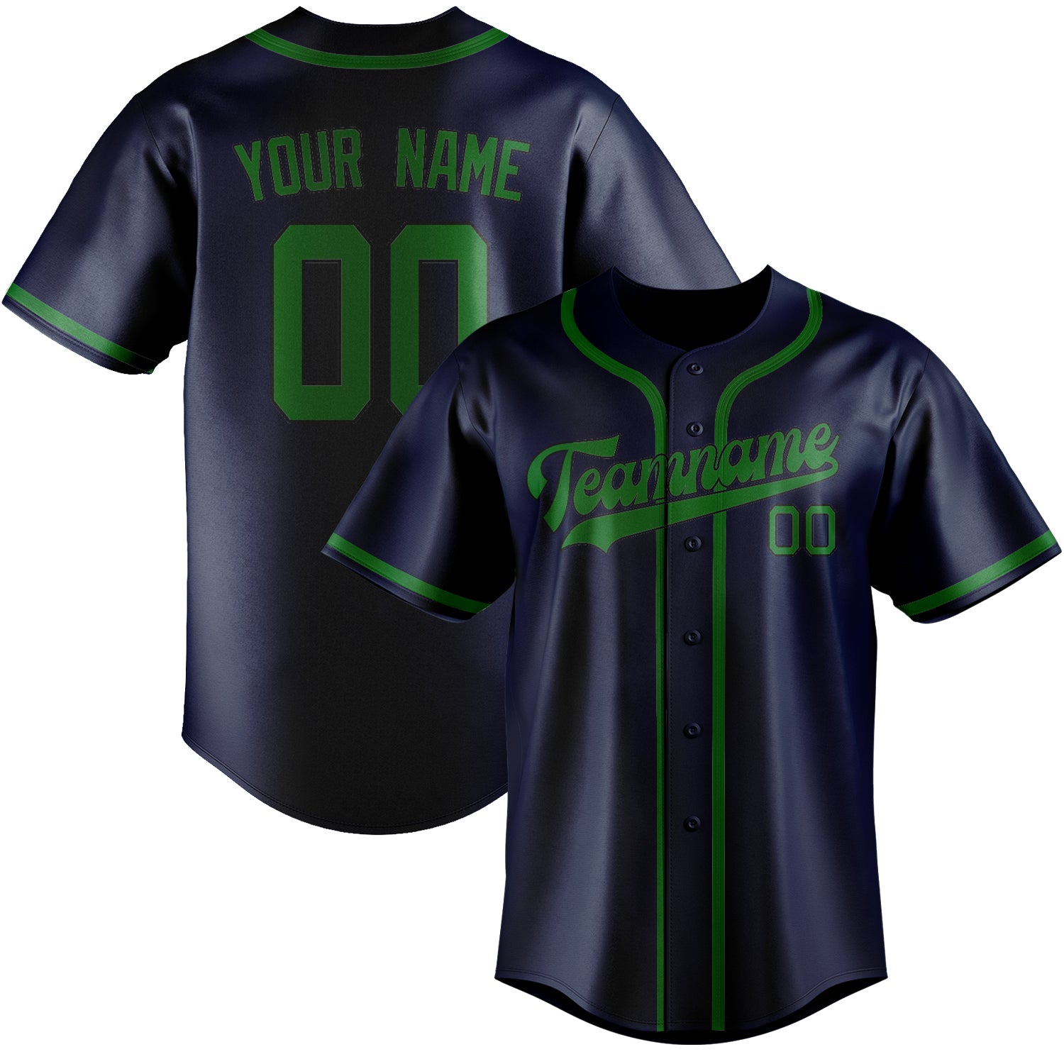 Custom Blue Emerald Green Baseball Jersey
