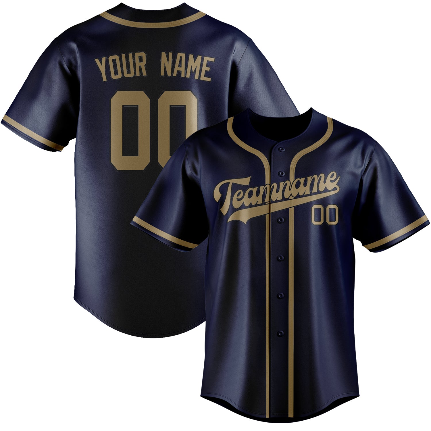 Custom Blue Light Khaki Baseball Jersey