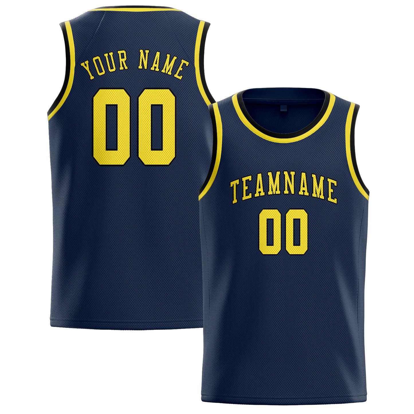 Custom Blue Light Yellow Basketball Jersey