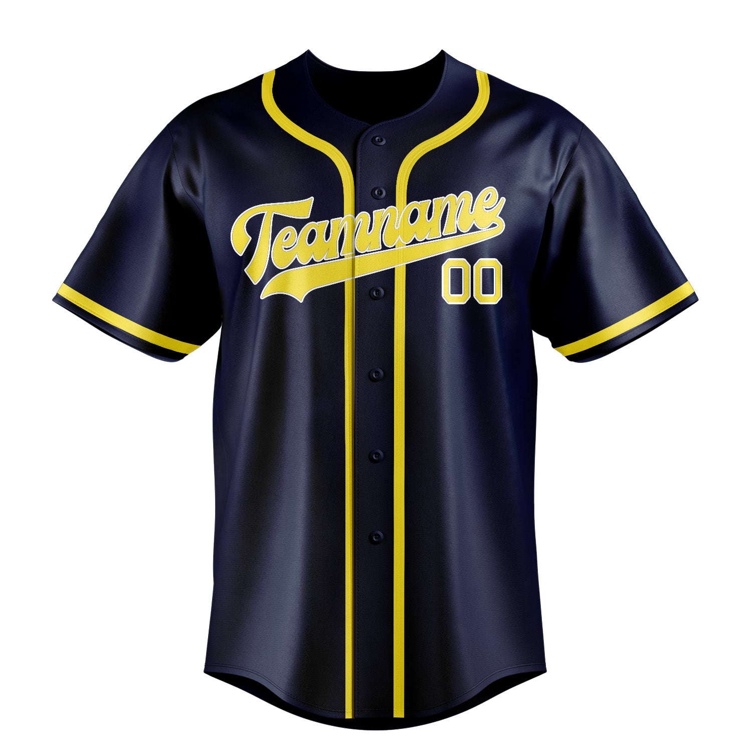 Custom Blue Light Yellow Baseball Jersey