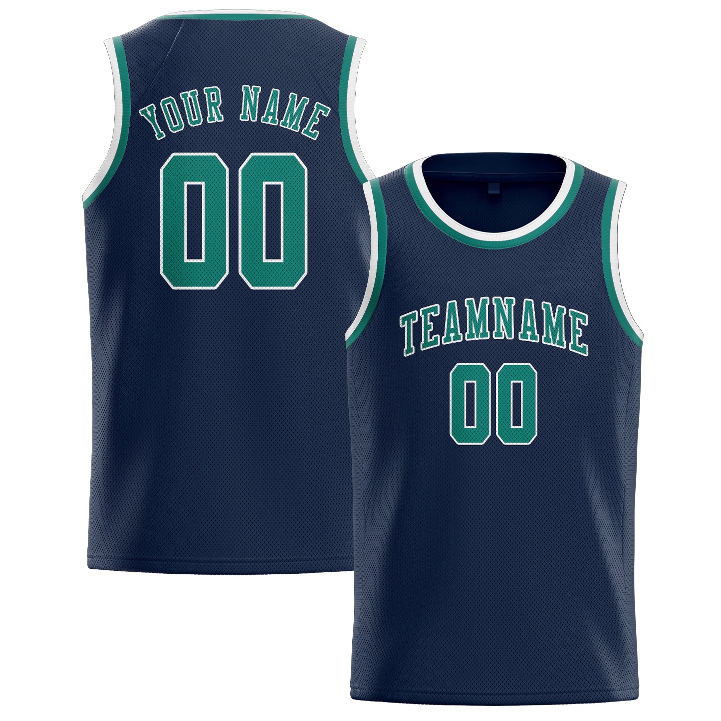 Custom Blue Blue Green Basketball Jersey