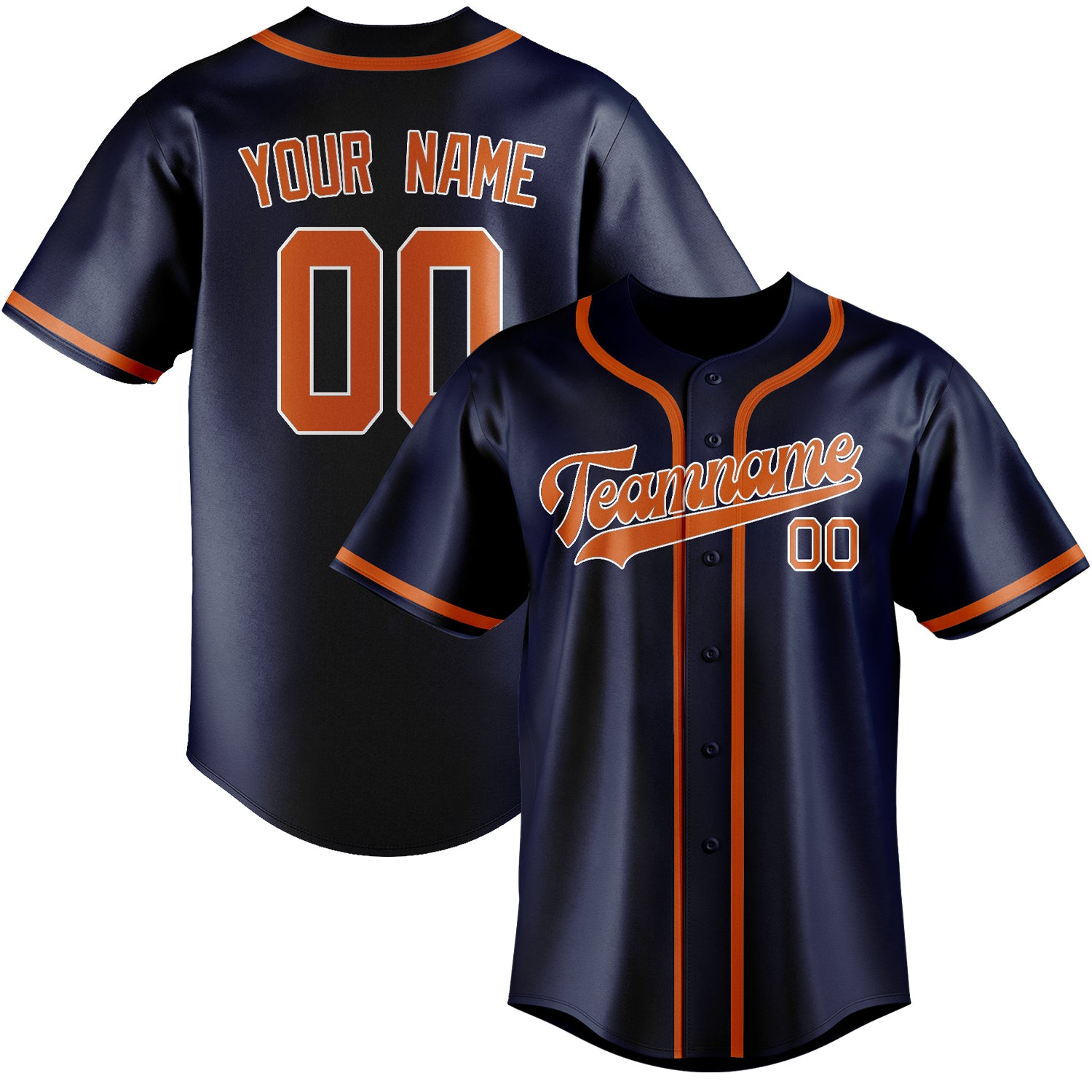 Custom Blue Orange Baseball Jersey