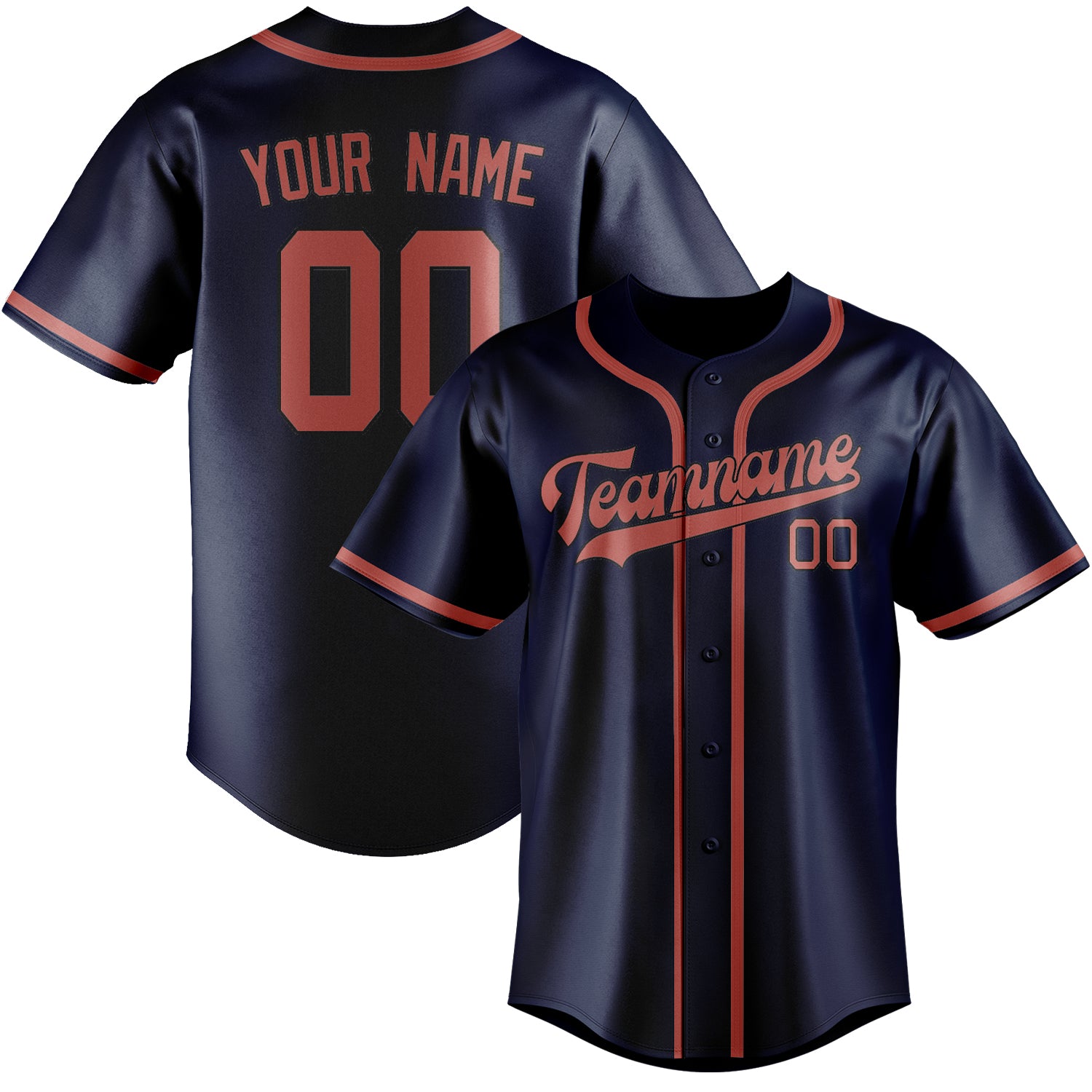 Custom Blue Copper Rose Baseball Jersey