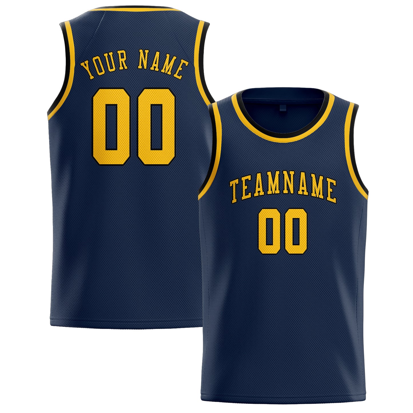 Custom Blue Gold Basketball Jersey