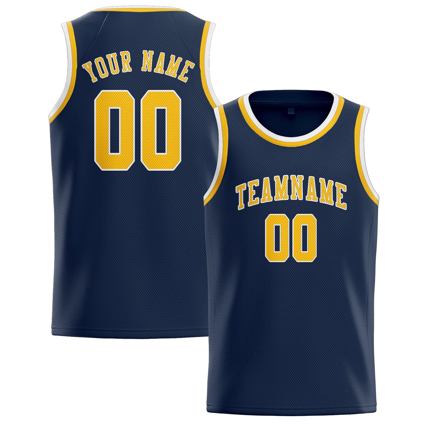 Custom Blue Gold Basketball Jersey