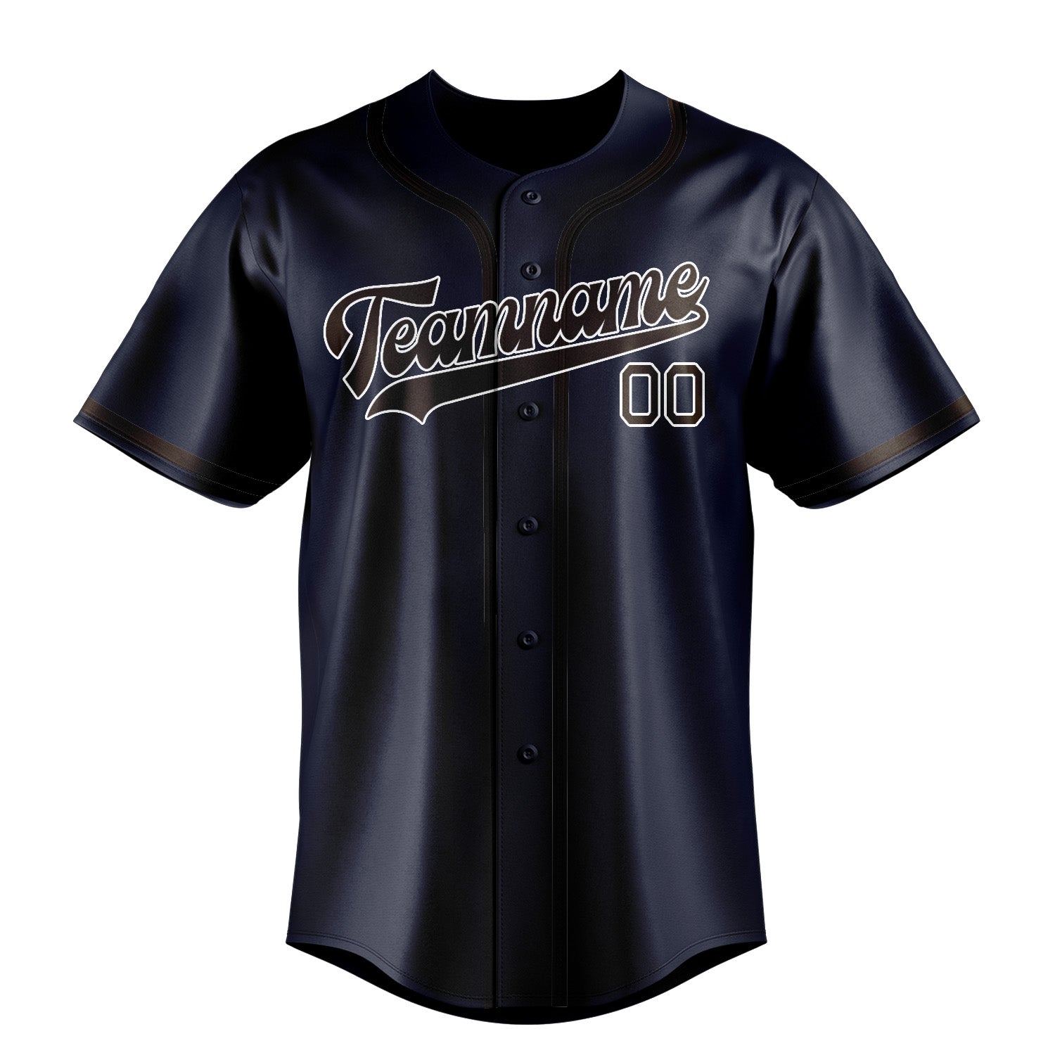 Custom Navy Brown Baseball Jersey