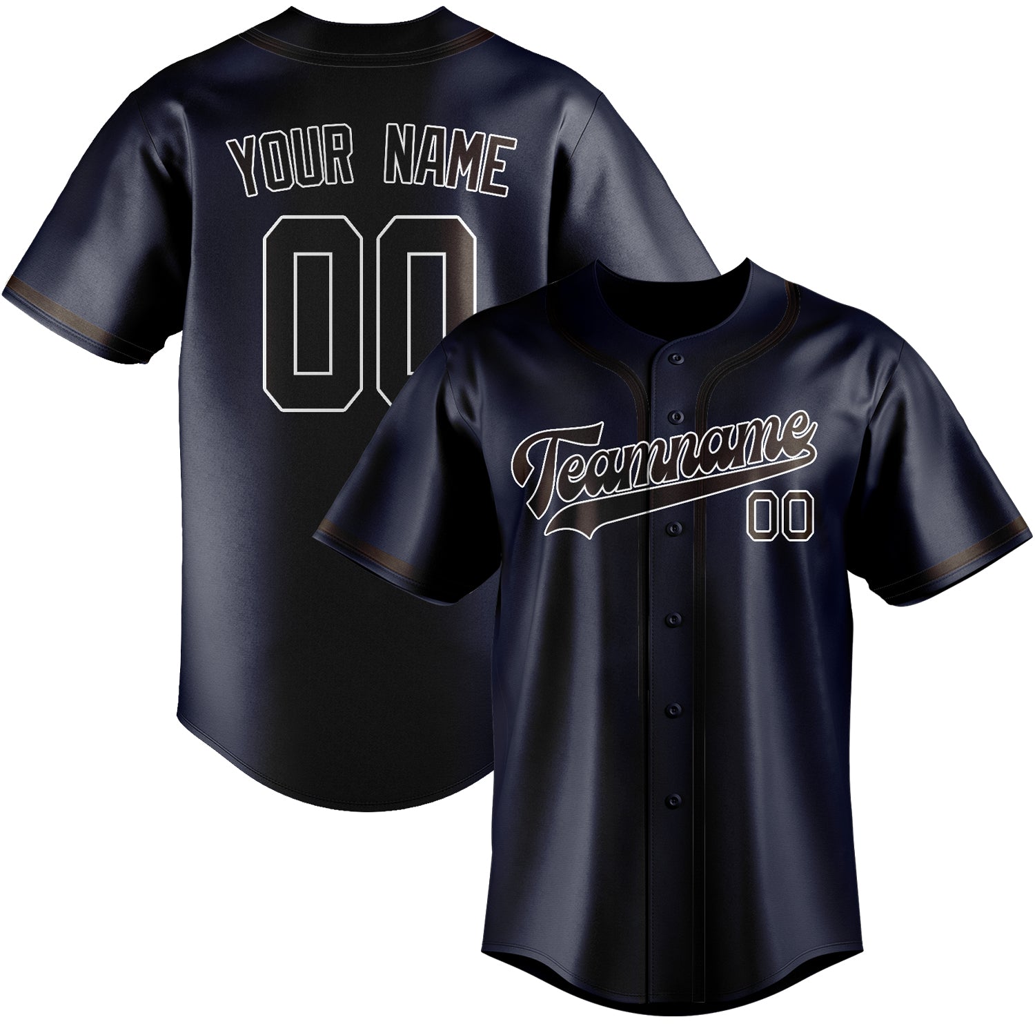 Custom Navy Brown Baseball Jersey