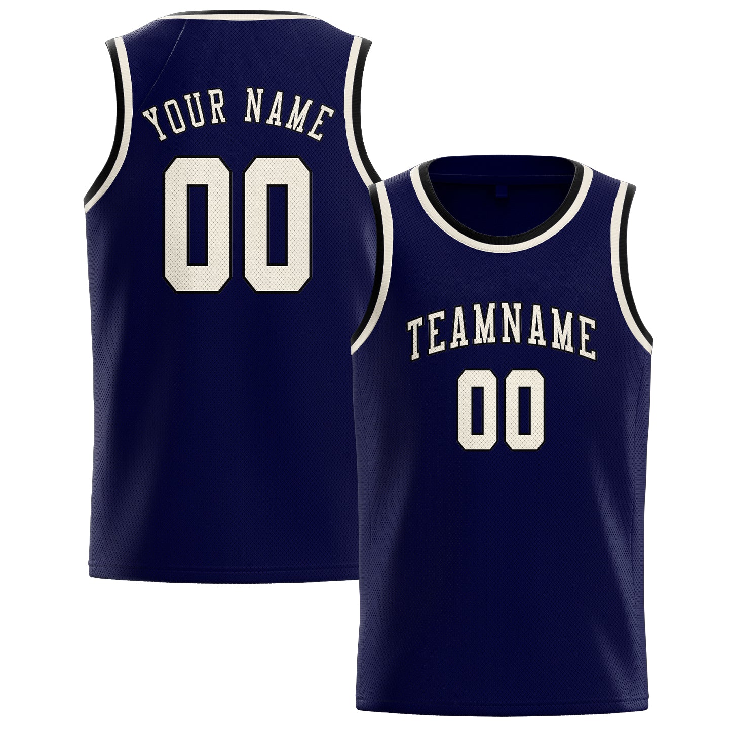 Custom Navy Cream Basketball Jersey