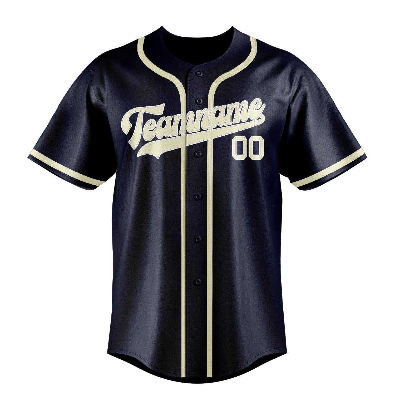 Custom Navy Cream Baseball Jersey