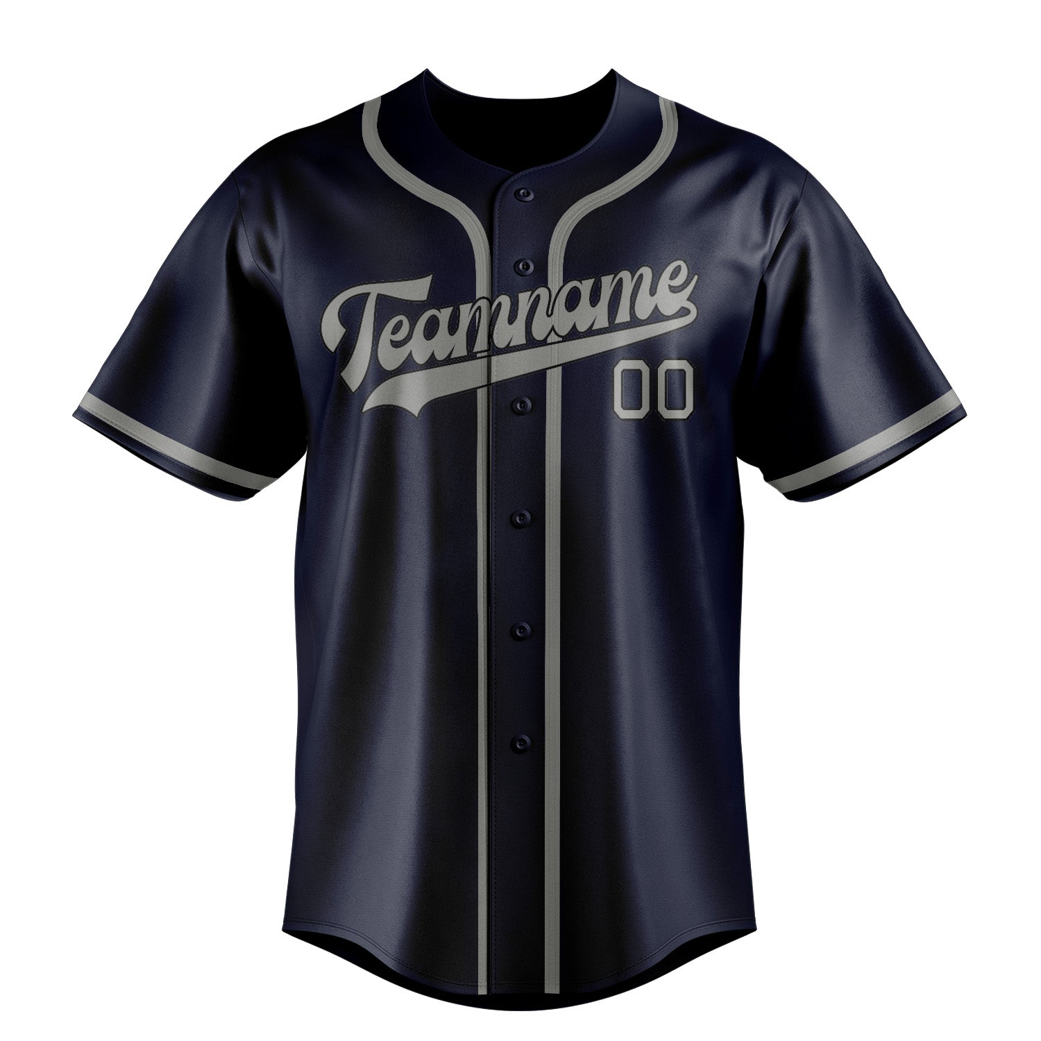 Custom Navy Gray Baseball Jersey
