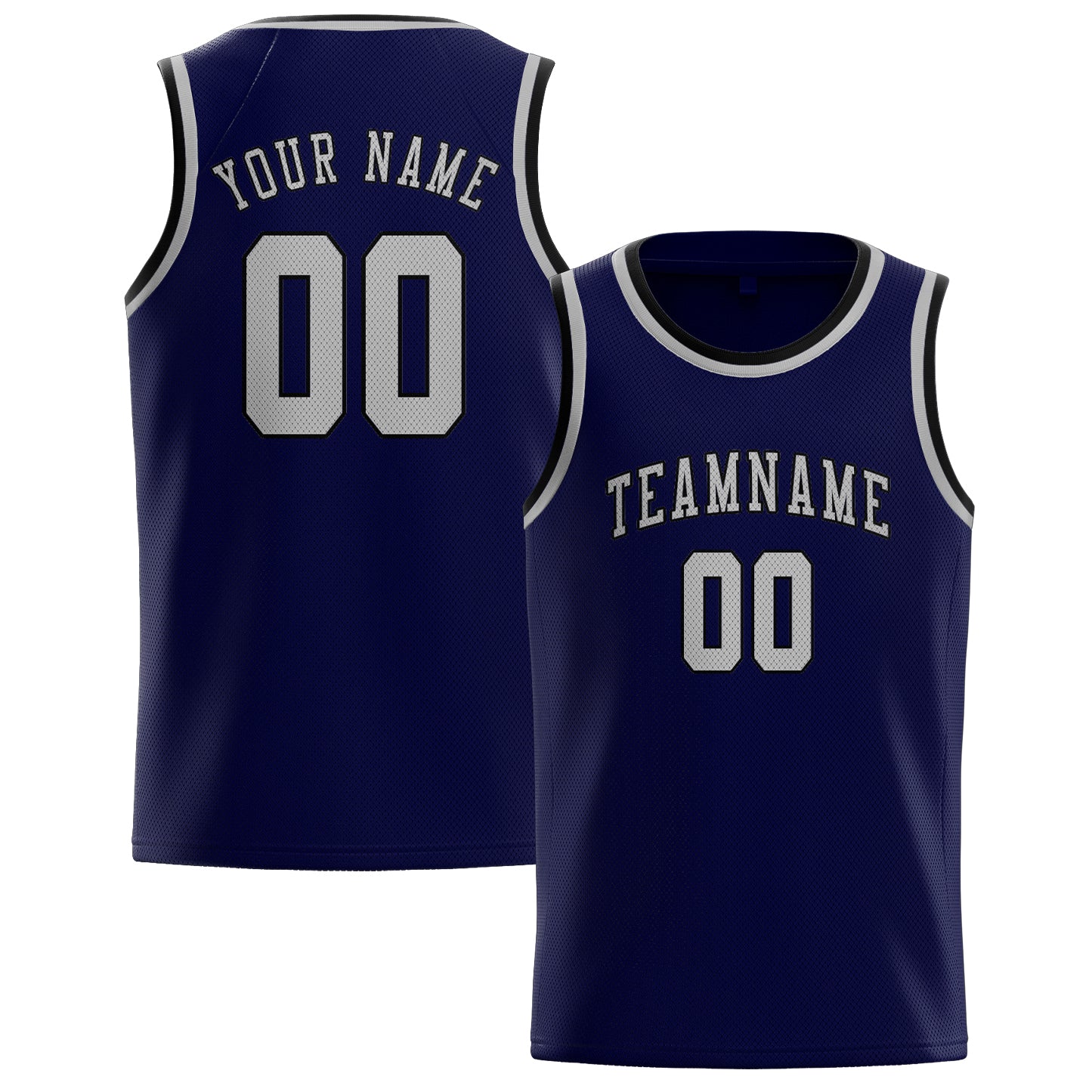 Custom Navy Gray Basketball Jersey