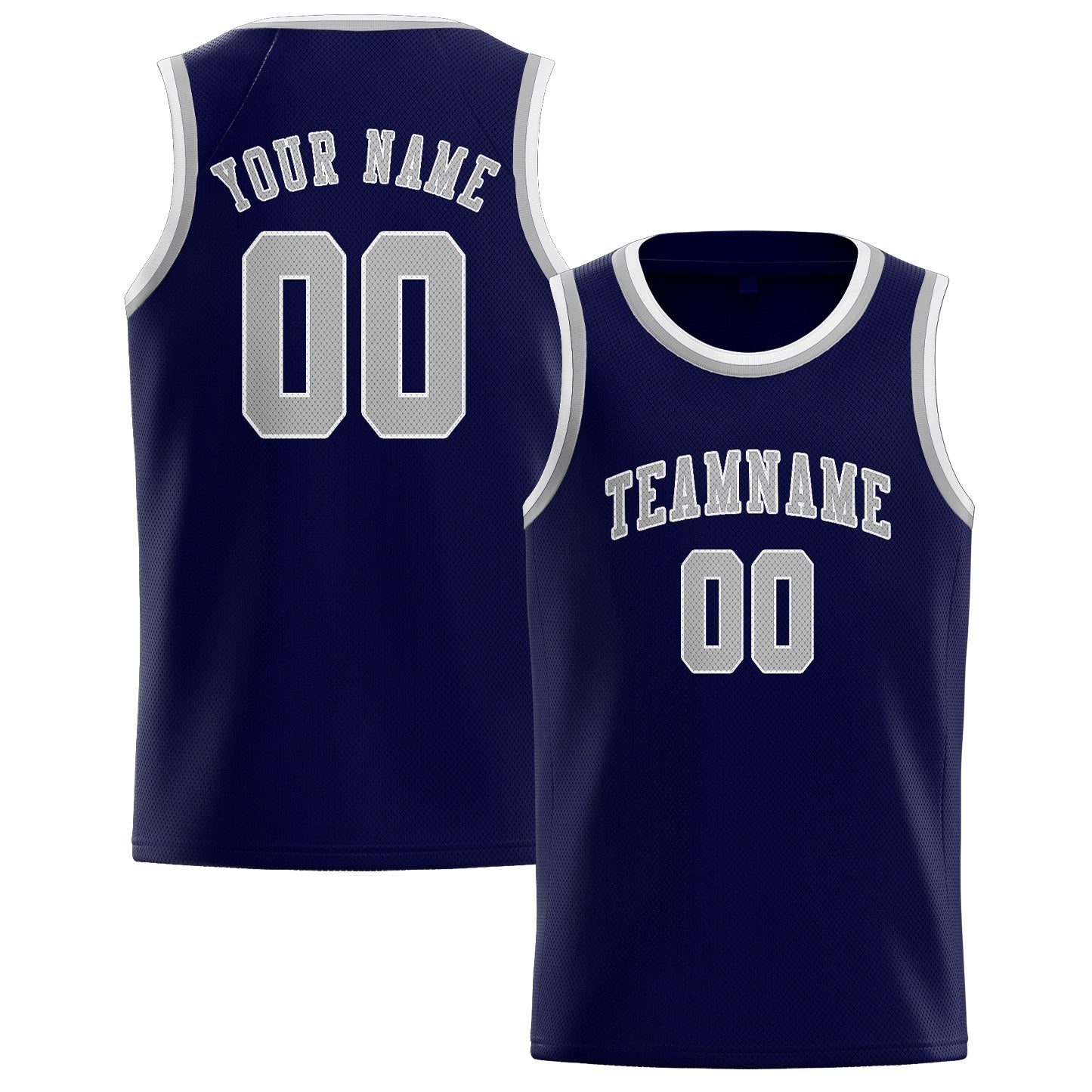 Custom Navy Gray Basketball Jersey