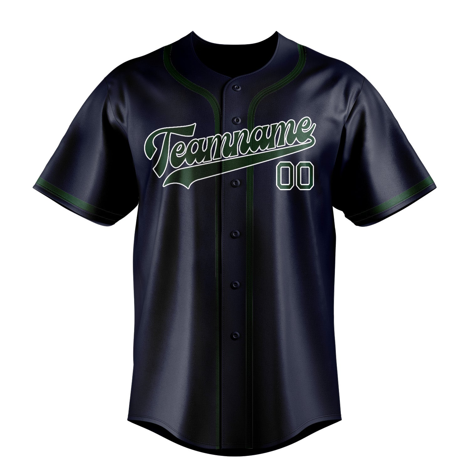 Custom Navy Green Baseball Jersey