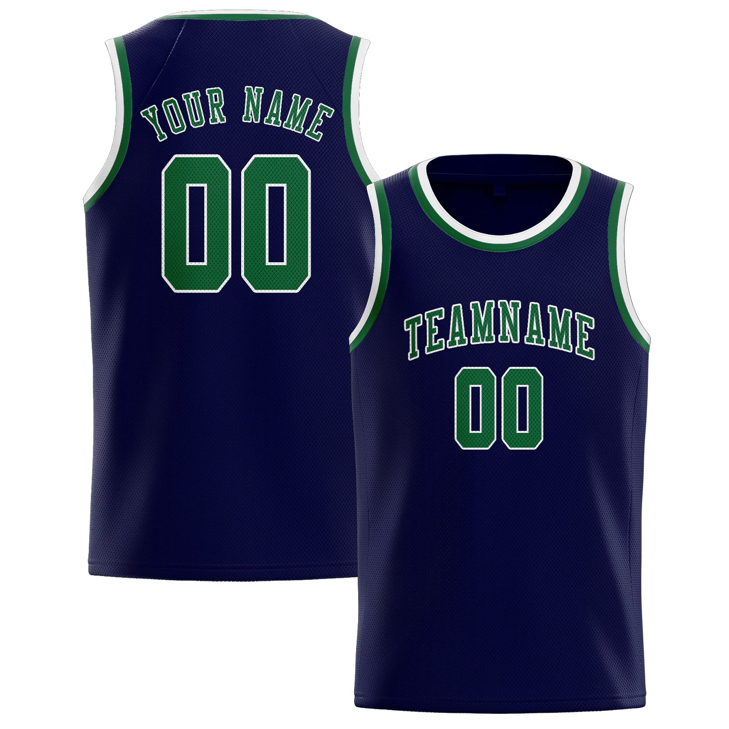 Custom Navy Green Basketball Jersey