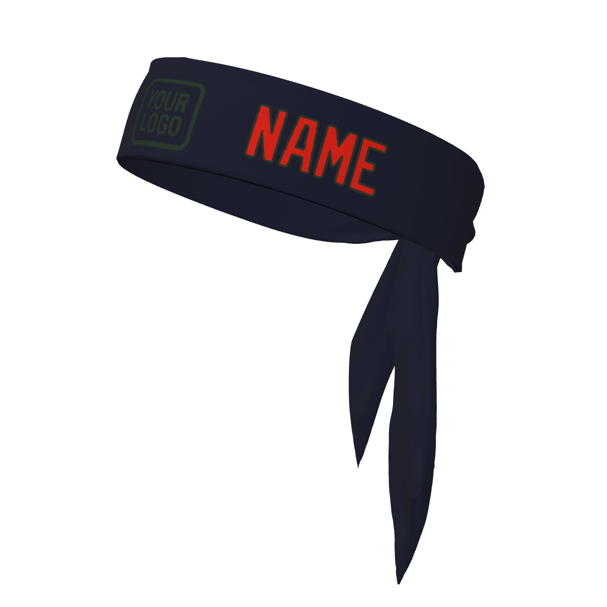 Custom Navy Orange Red Headband