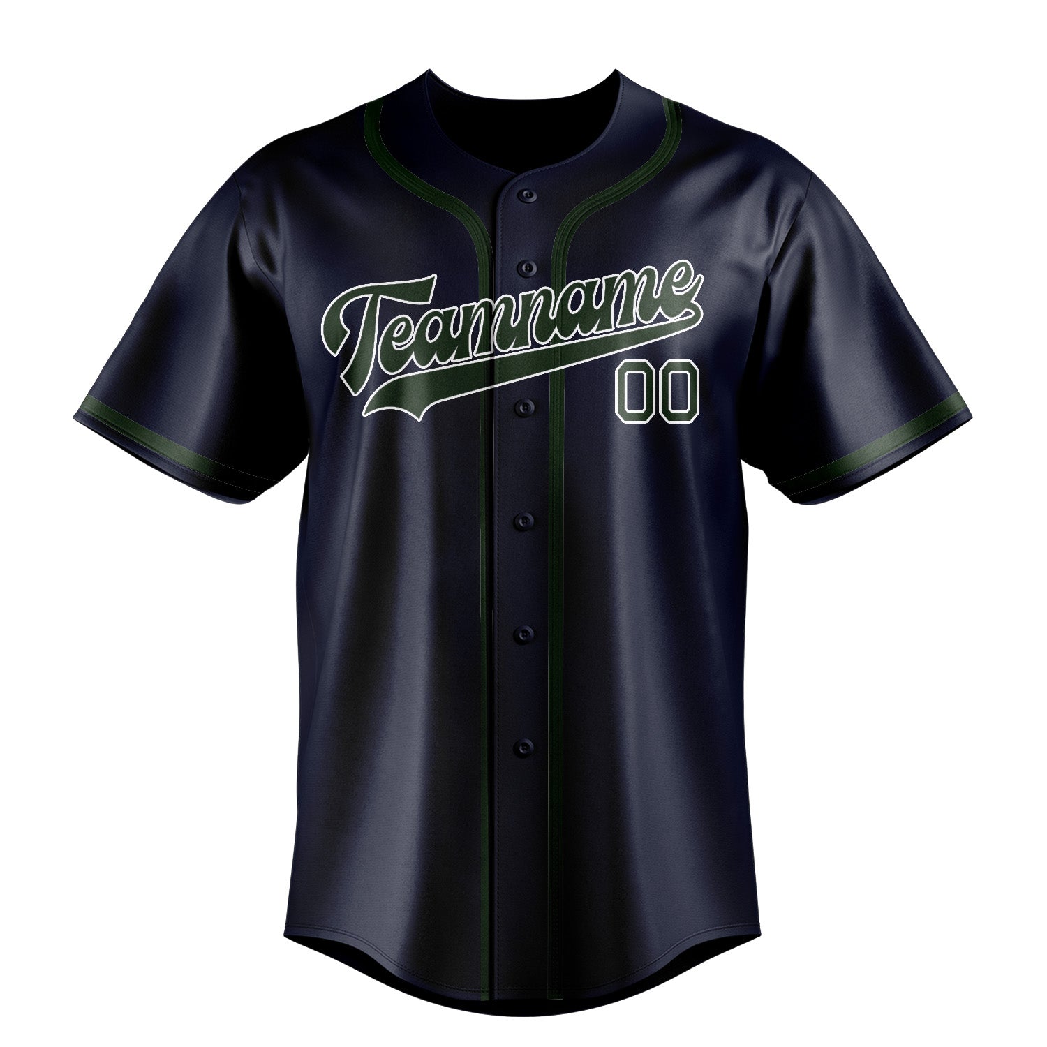 Custom Navy Dark Green Baseball Jersey