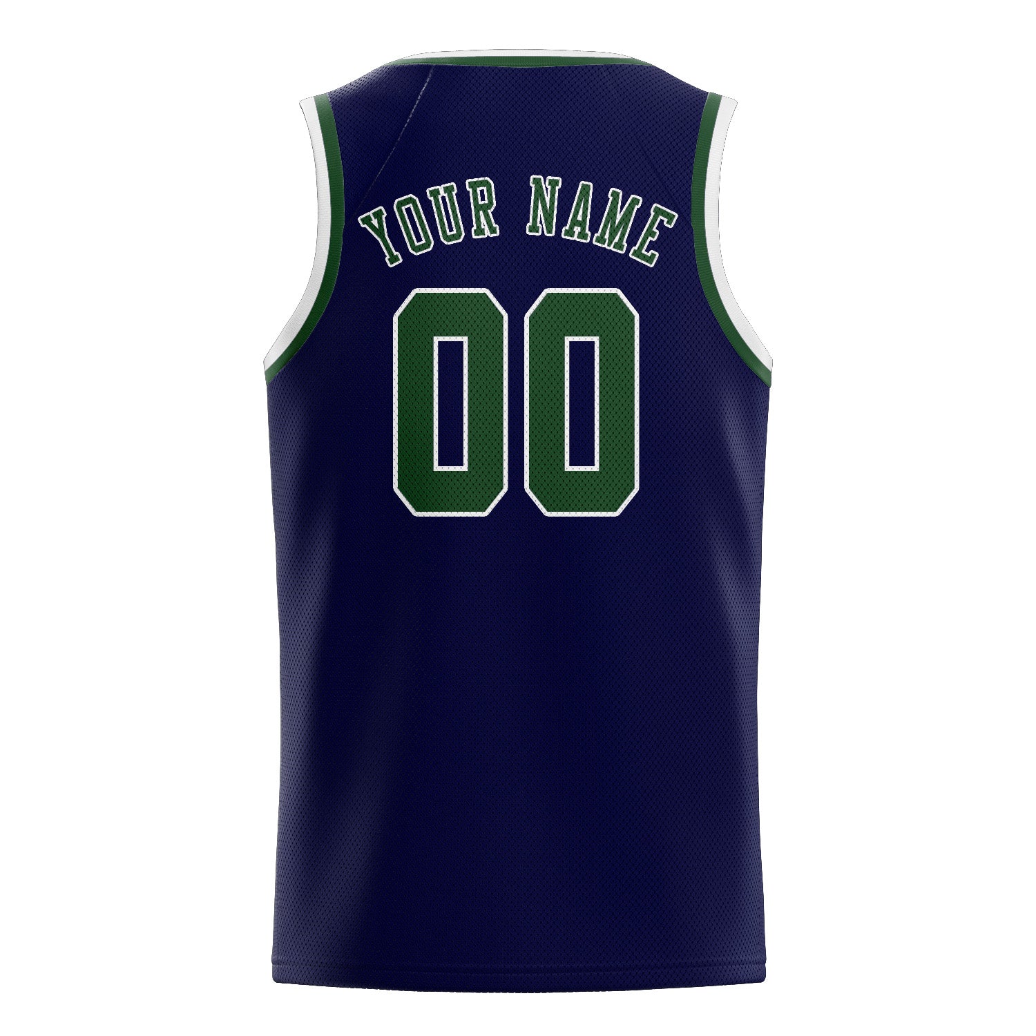 Custom Navy Dark Green Basketball Jersey