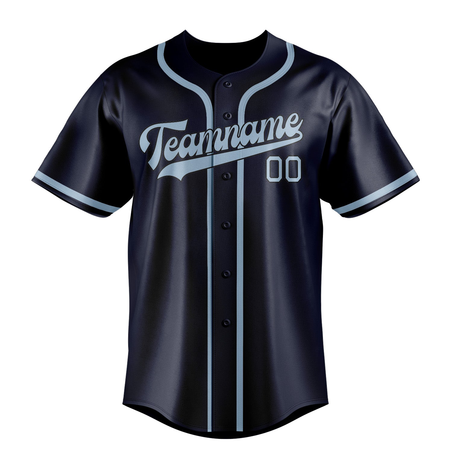 Custom Navy Light Blue Baseball Jersey