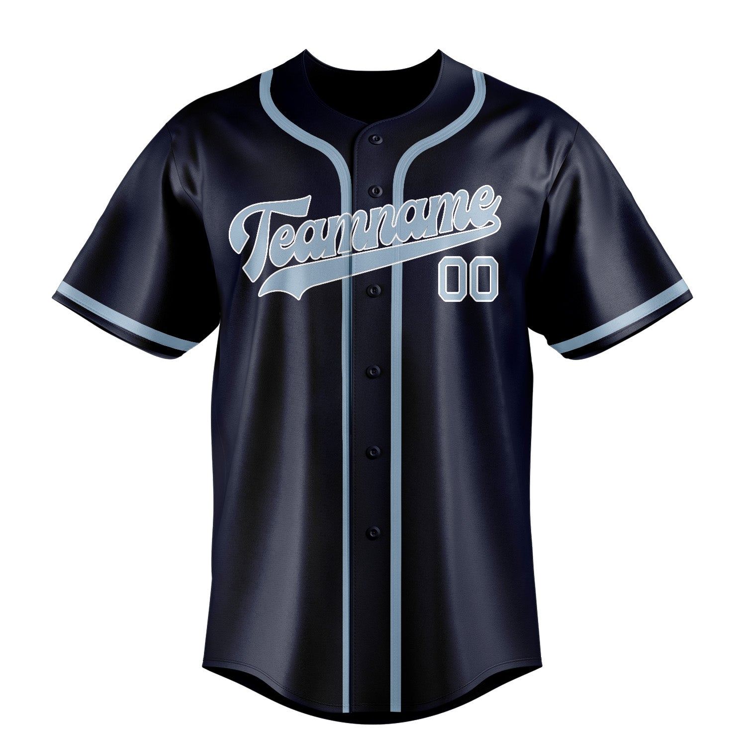 Custom Navy Light Blue Baseball Jersey
