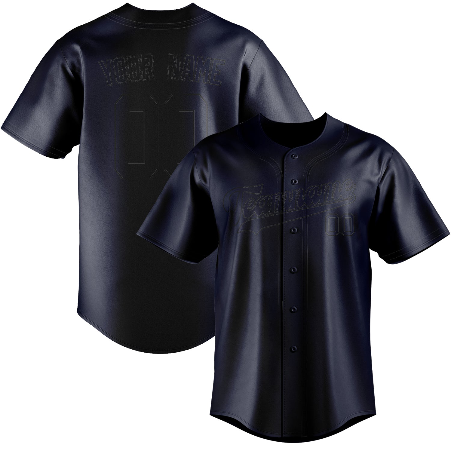 Custom Navy Black Baseball Jersey