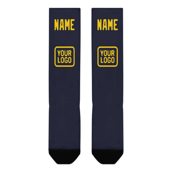 Custom Navy Gold Knee-High Sock