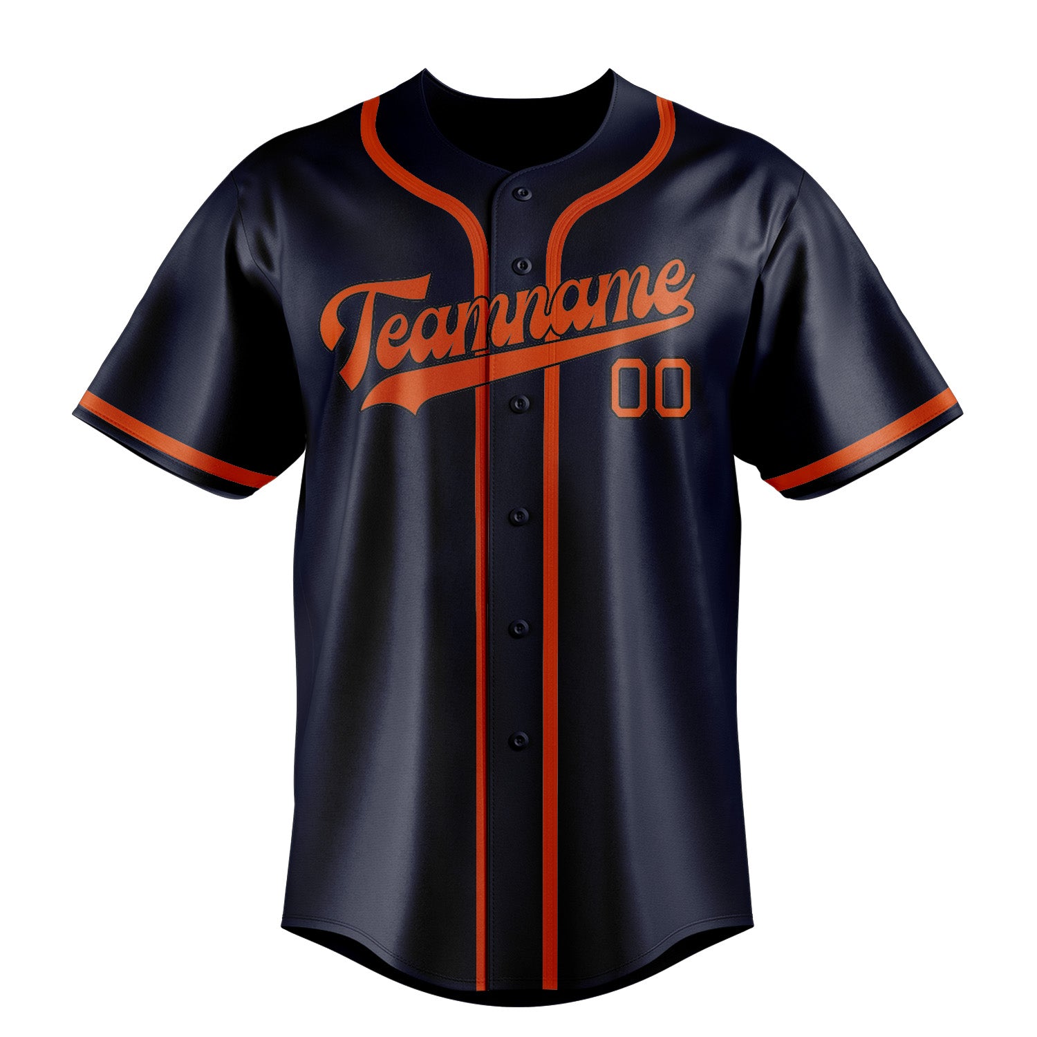 Custom Navy Orange Red Baseball Jersey