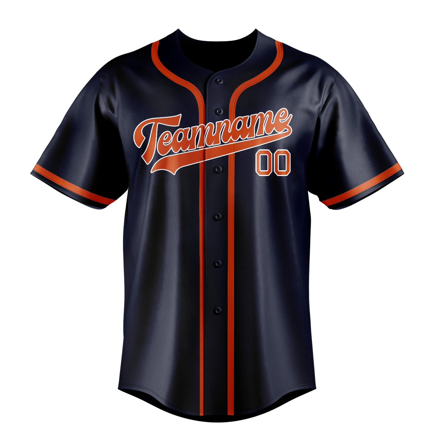 Custom Navy Orange Red Baseball Jersey