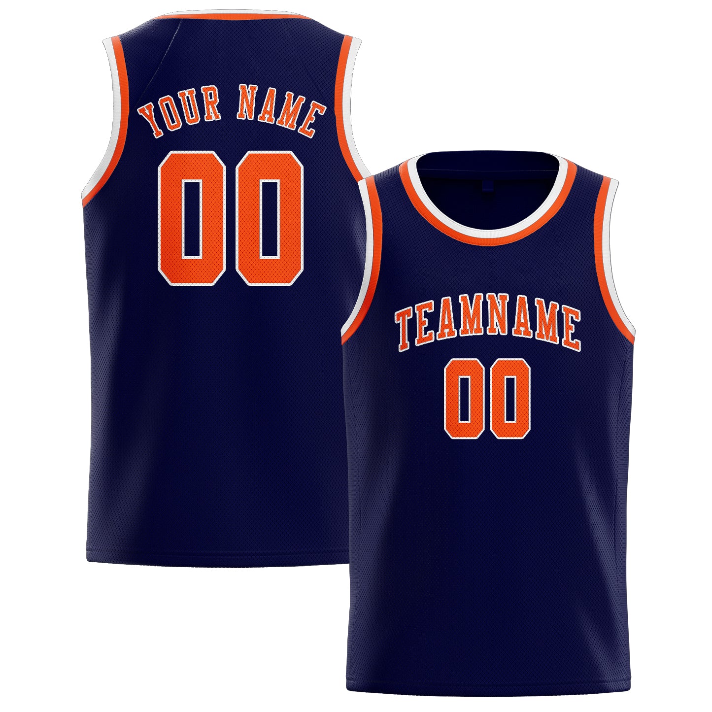 Custom Navy Orange Red Basketball Jersey