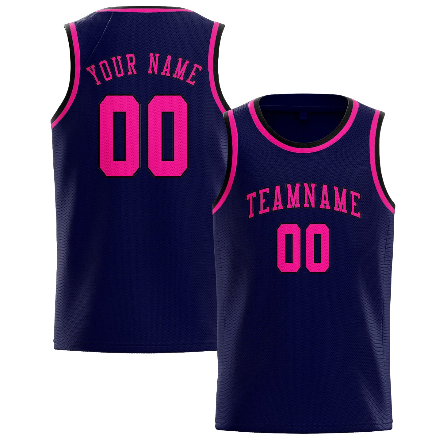 Custom Navy Pink Basketball Jersey