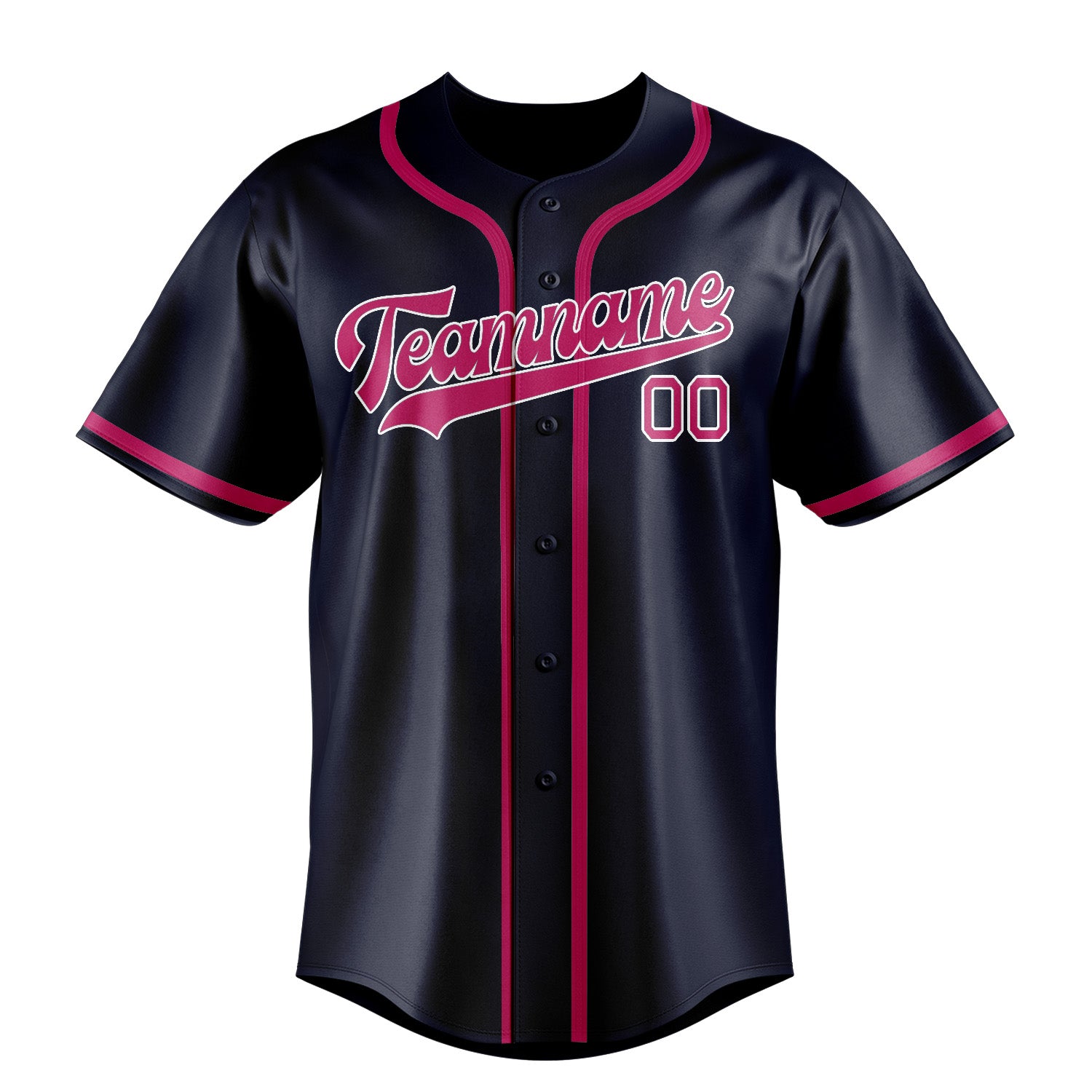 Custom Navy Pink Baseball Jersey