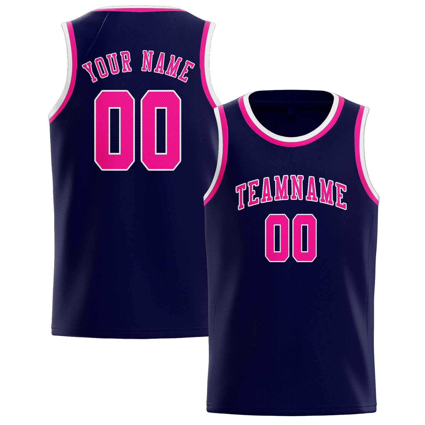 Custom Navy Pink Basketball Jersey