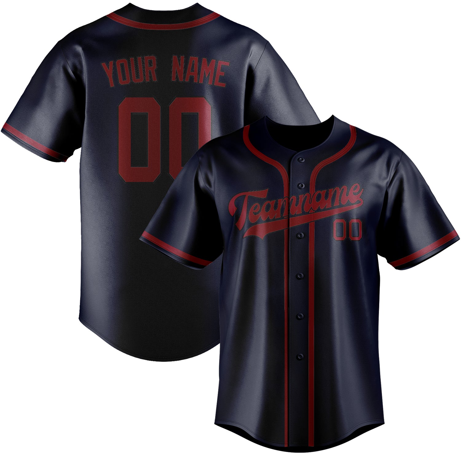 Custom Navy Crimson Red Baseball Jersey