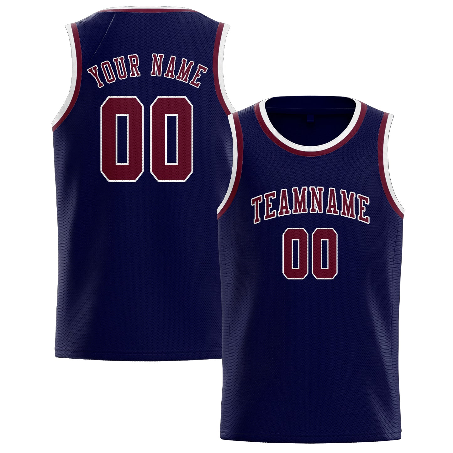 Custom Navy Crimson Red Basketball Jersey