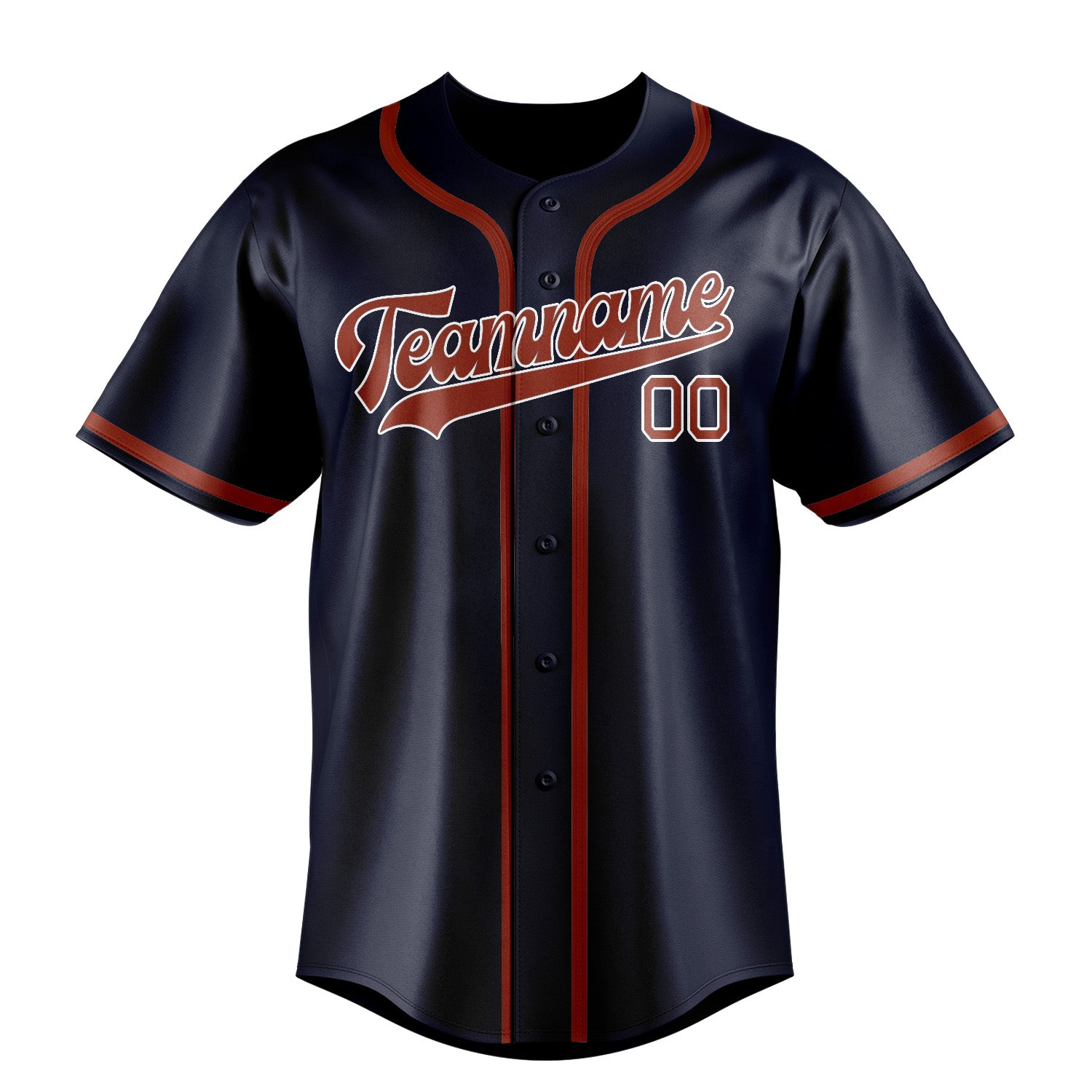 Custom Navy Coral Red Baseball Jersey