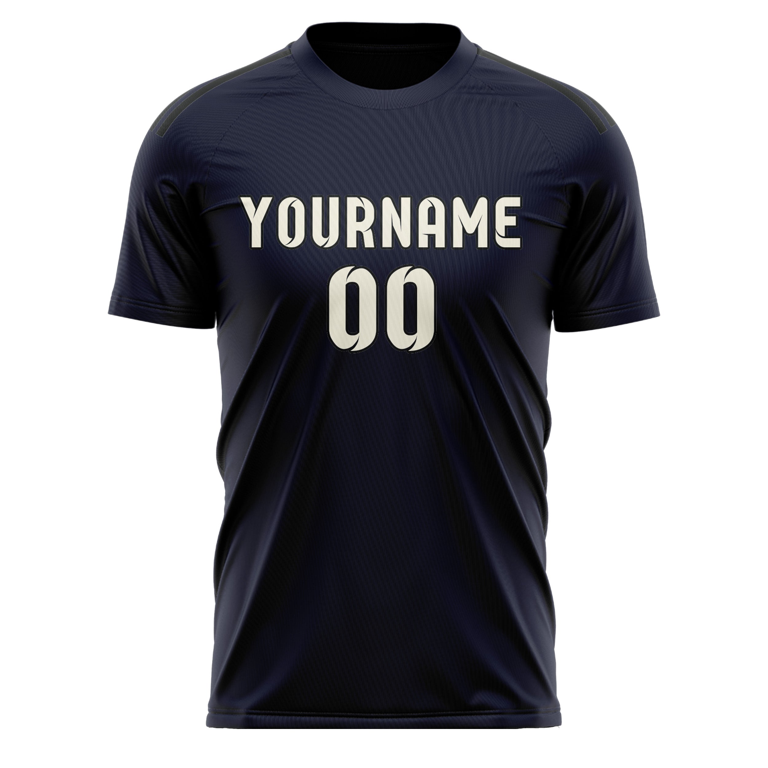 Custom Navy Cream Soccer Jersey