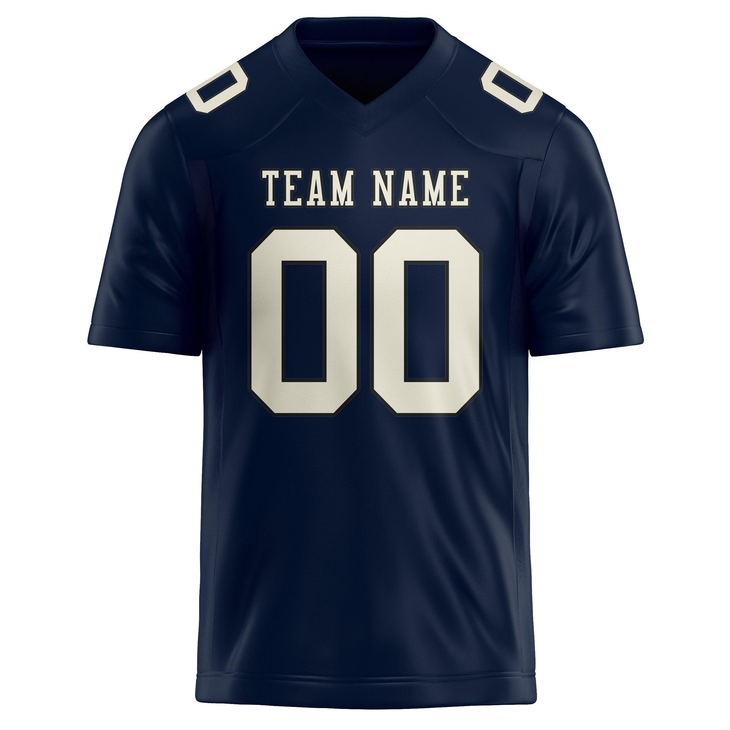 Custom Navy Cream Football Jersey