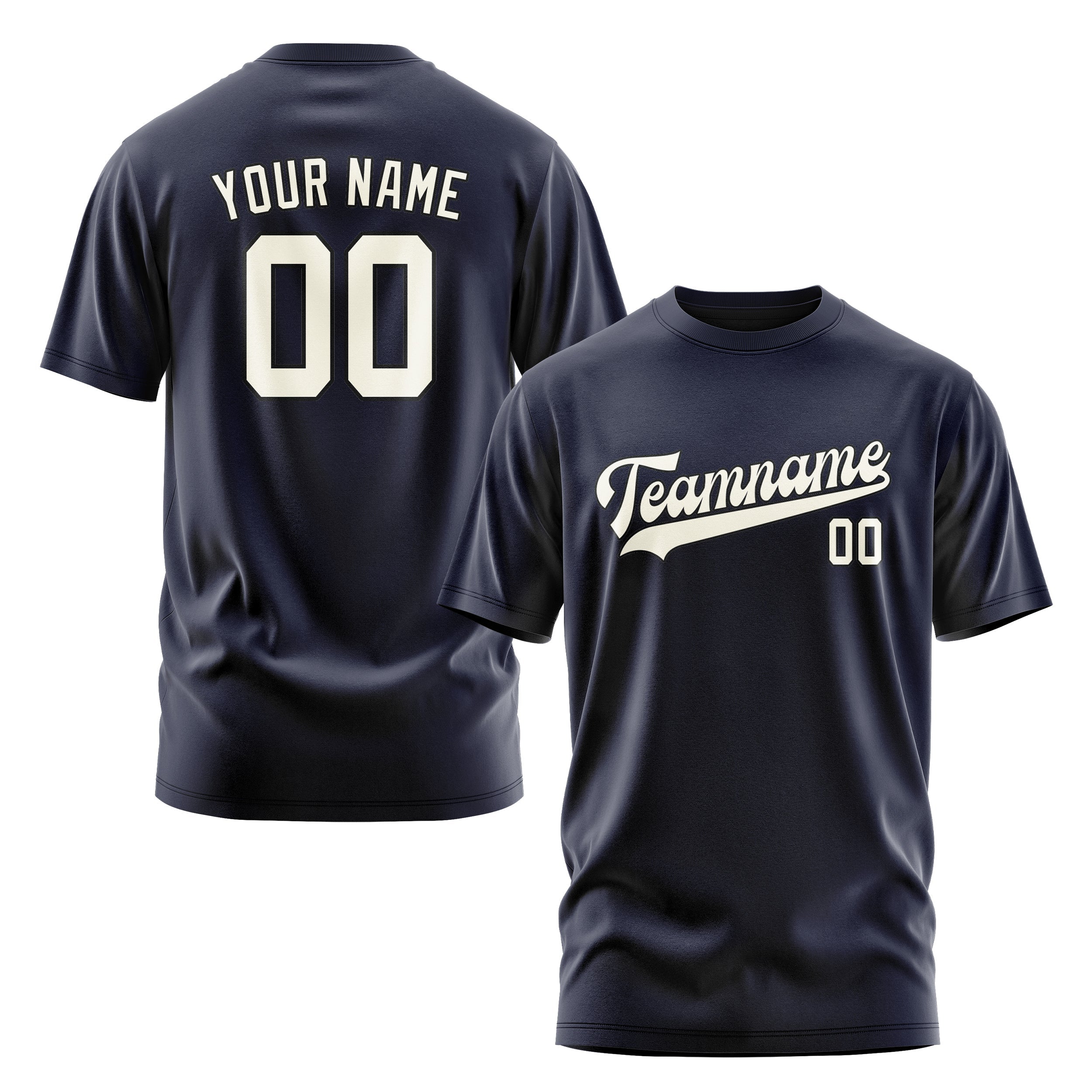 Custom Navy Cream T-Shirt