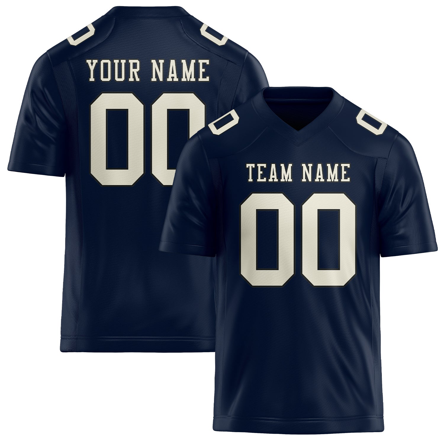 Custom Navy Cream Football Jersey