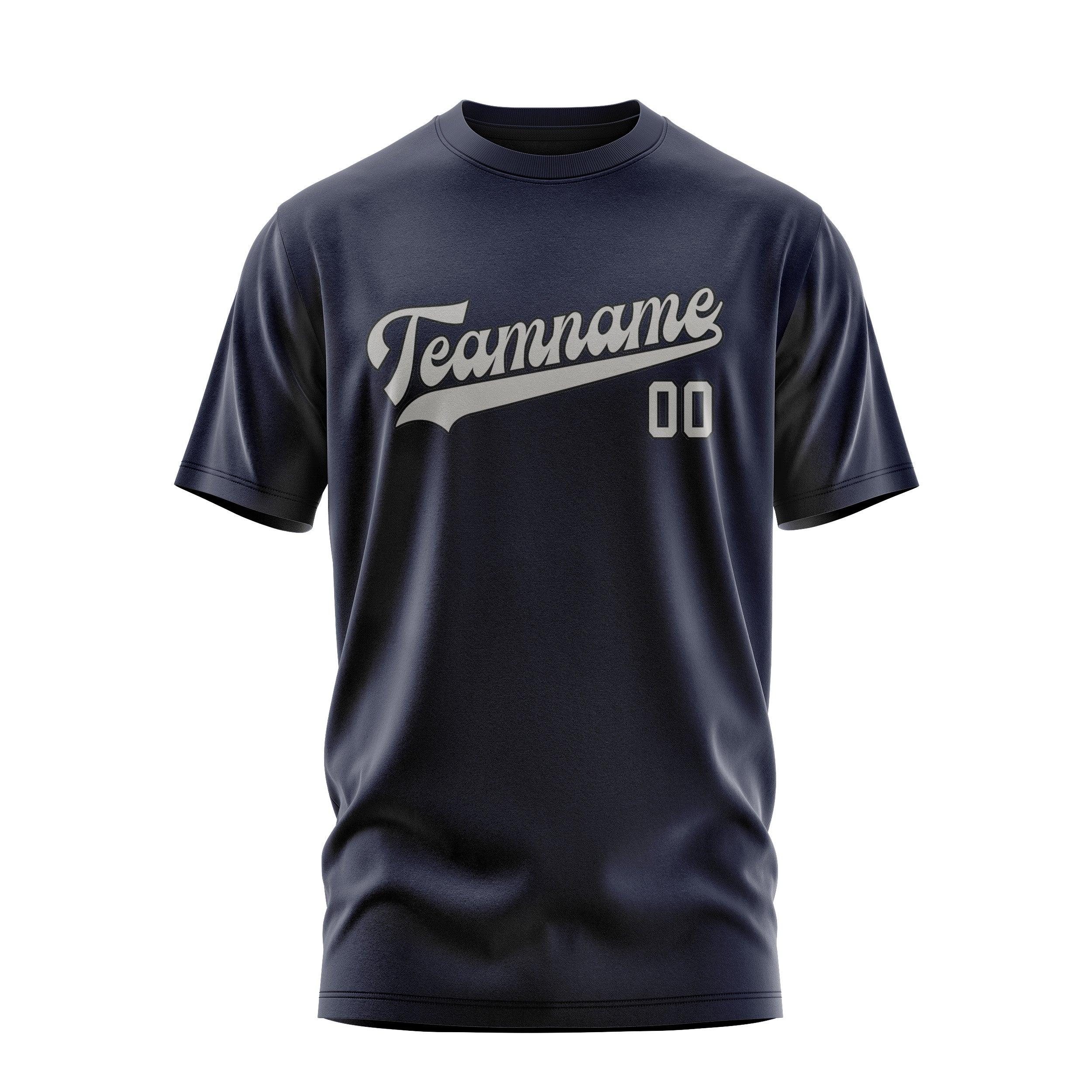 Custom Navy Gray T-Shirt