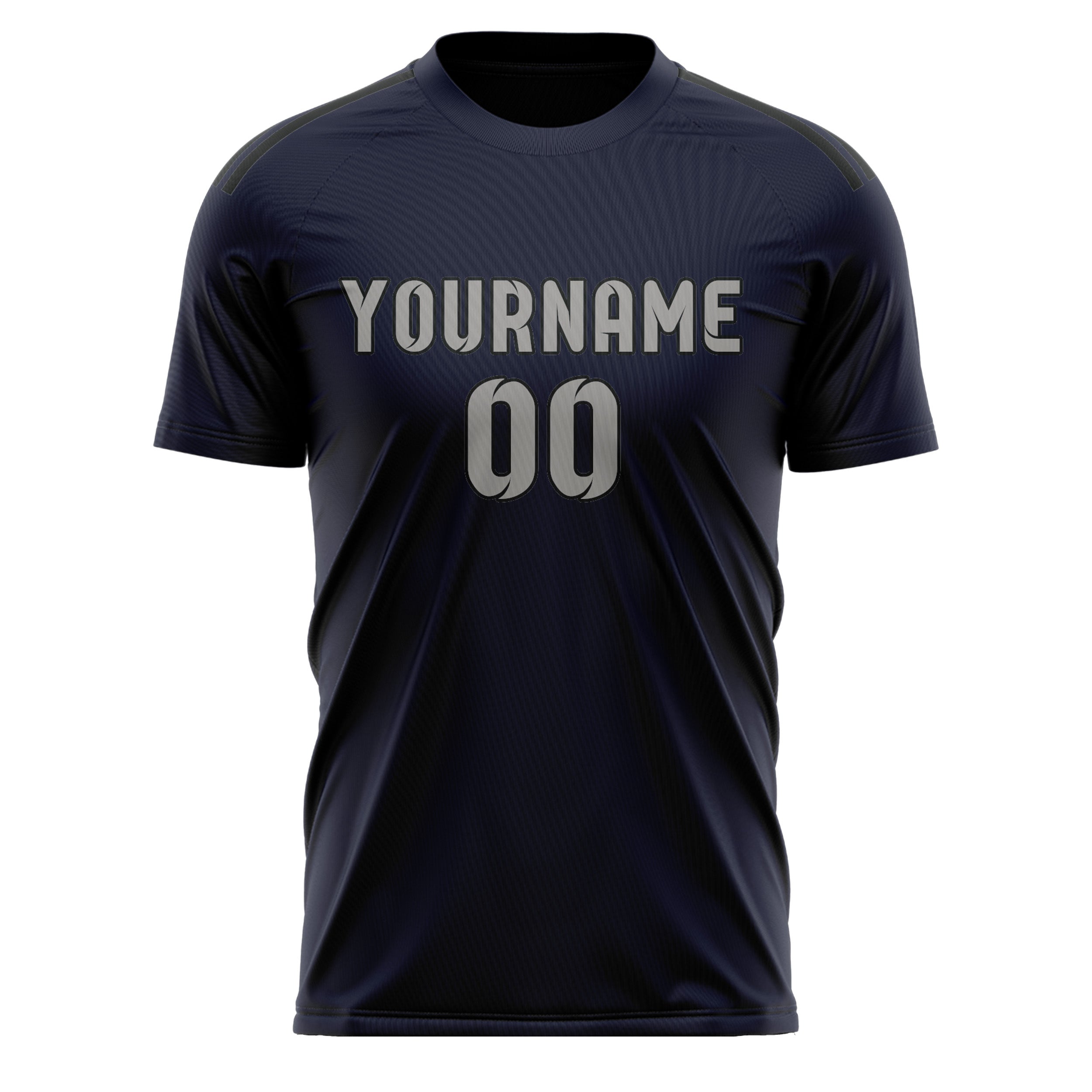 Custom Navy Gray Soccer Jersey