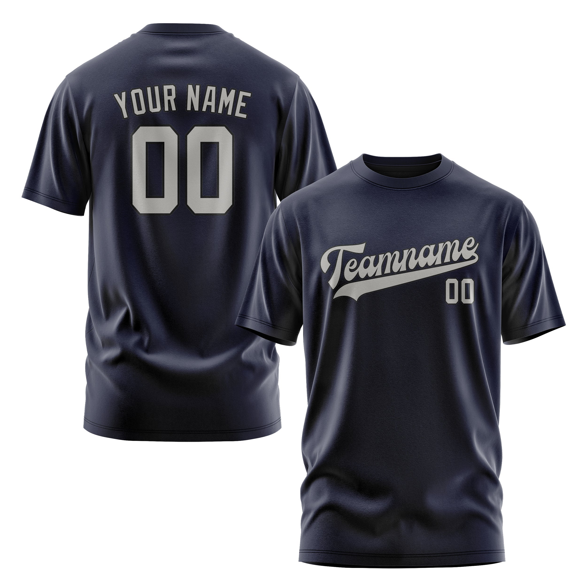 Custom Navy Gray T-Shirt
