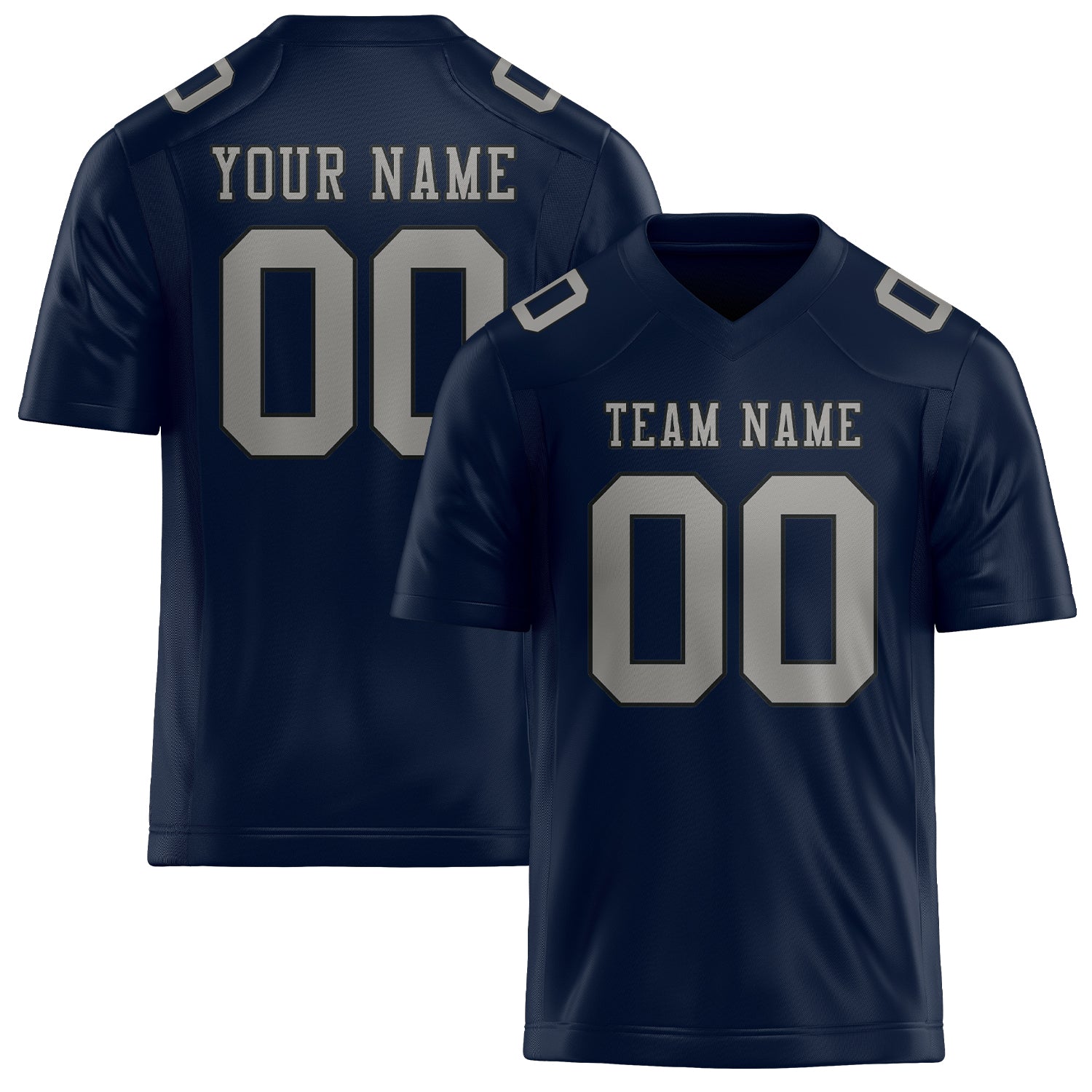 Custom Navy Gray Football Jersey