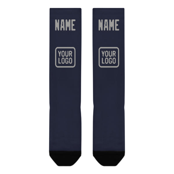 Custom Navy Gray Knee-High Sock