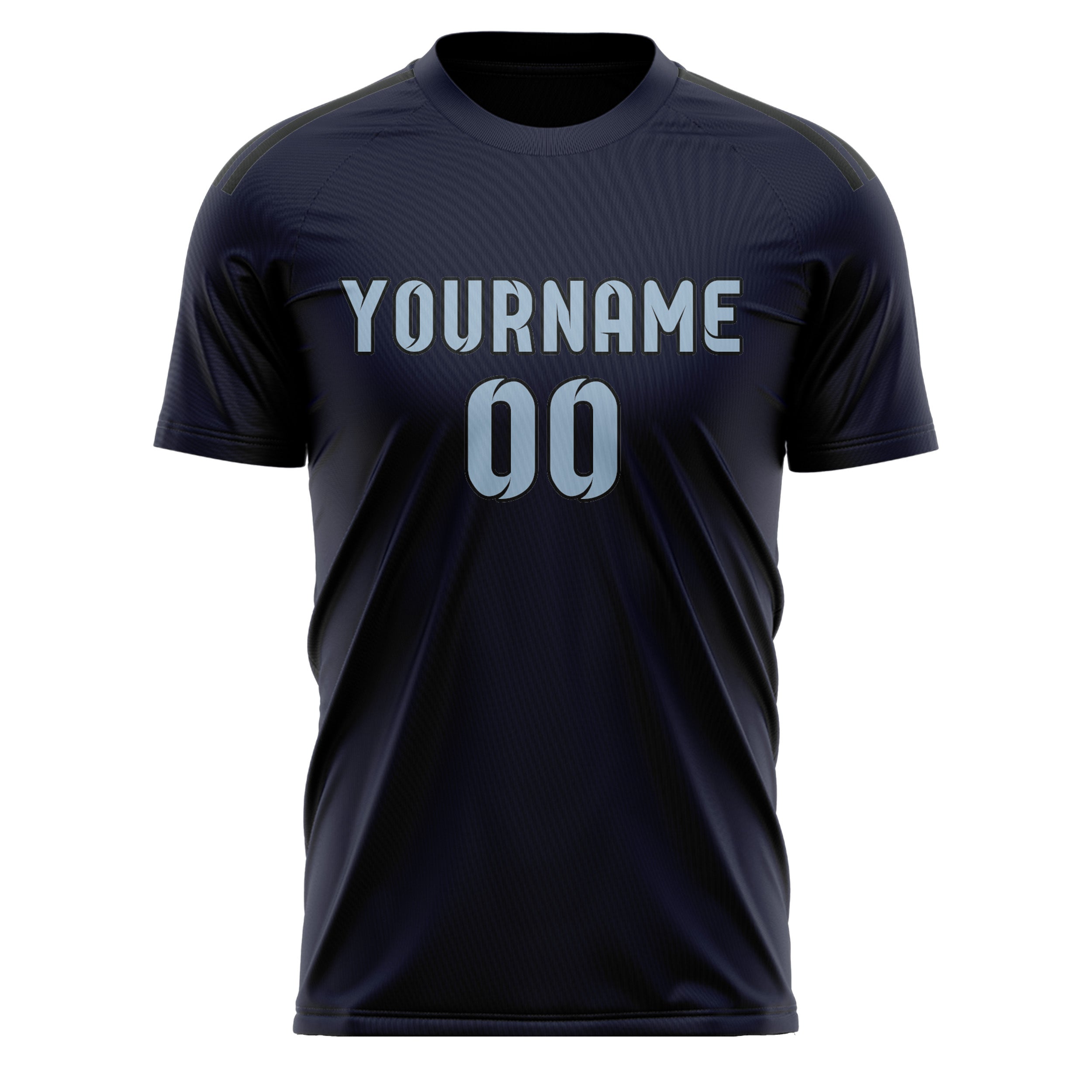 Custom Navy Light Blue Soccer Jersey