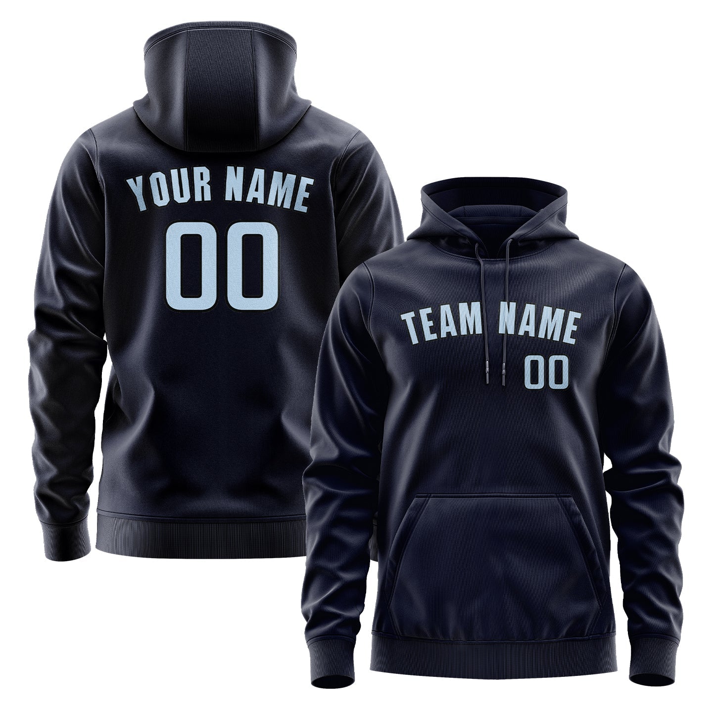 Custom Navy Light Blue Hoodie
