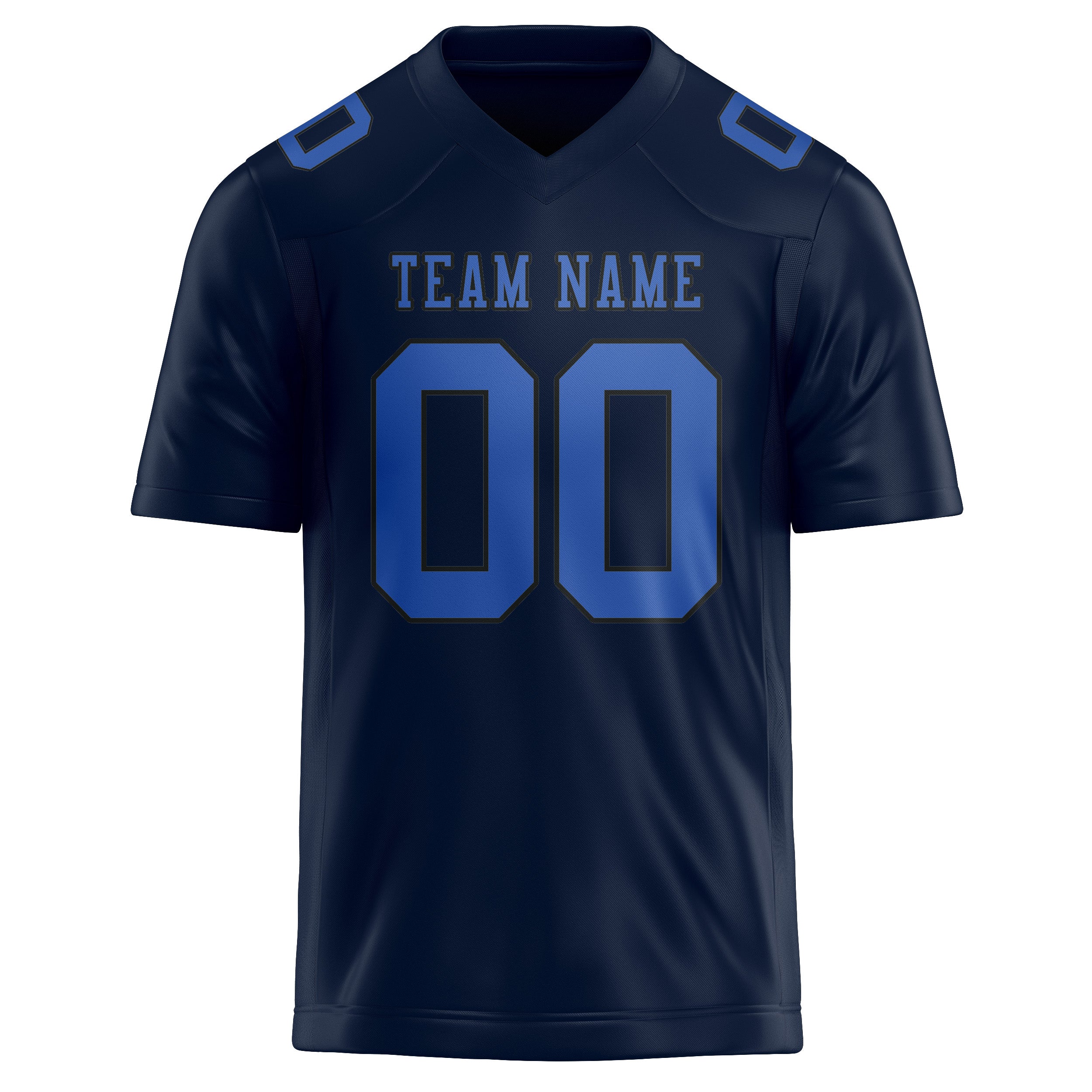 Custom Navy Sky Blue Football Jersey