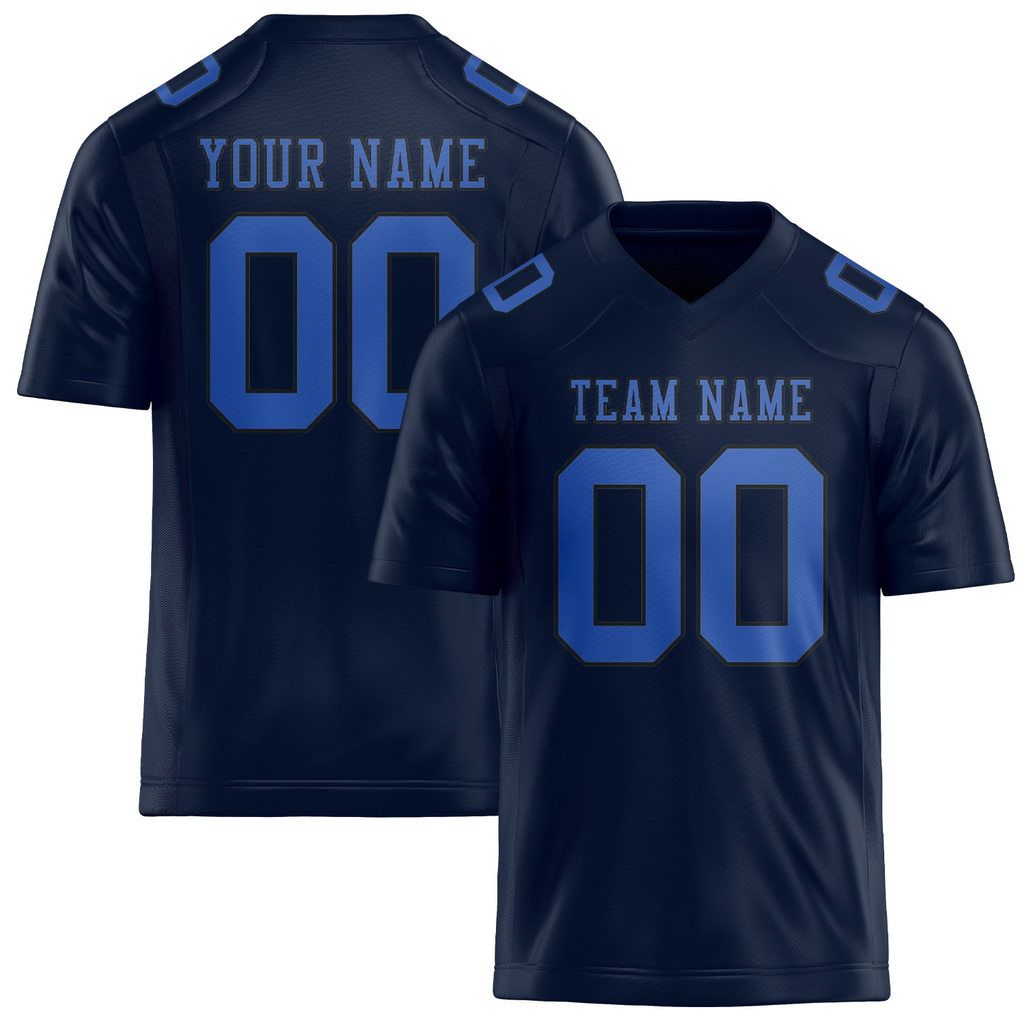 Custom Navy Sky Blue Football Jersey